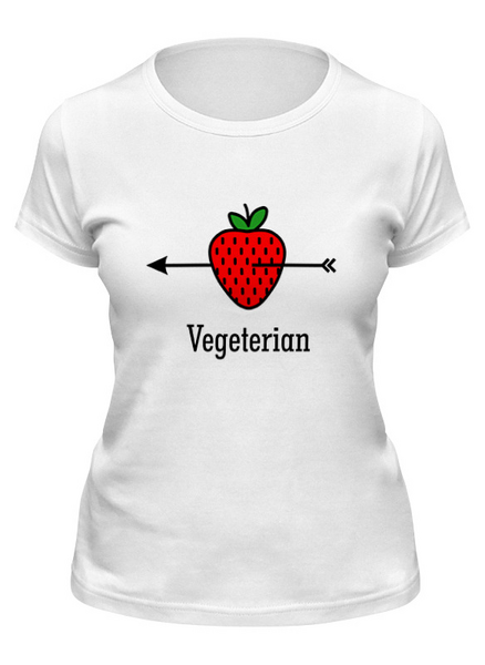 Заказать женскую футболку в Москве. Футболка классическая Vegeterian от catification - готовые дизайны и нанесение принтов.