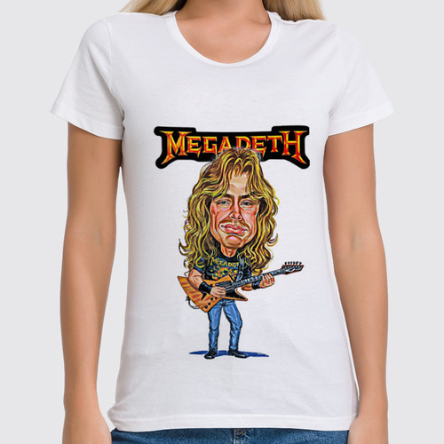 Заказать женскую футболку в Москве. Футболка классическая Megadeth от Leichenwagen - готовые дизайны и нанесение принтов.