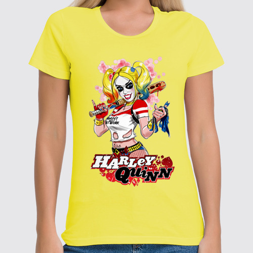 Заказать женскую футболку в Москве. Футболка классическая Harley Quinn от ПРИНТЫ ПЕЧАТЬ  - готовые дизайны и нанесение принтов.