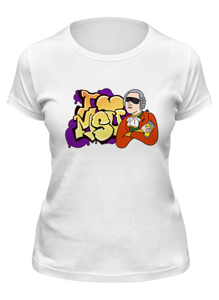 Заказать женскую футболку в Москве. Футболка классическая Т1 I Love MSU (Purple) от AR Print - готовые дизайны и нанесение принтов.
