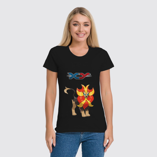 Заказать женскую футболку в Москве. Футболка классическая Pokemon Pyroar от EDJEY  - готовые дизайны и нанесение принтов.