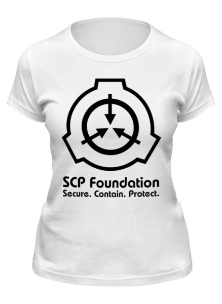 Заказать женскую футболку в Москве. Футболка классическая SCP Foundation от geekbox - готовые дизайны и нанесение принтов.