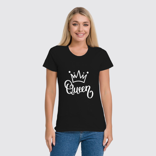 Заказать женскую футболку в Москве. Футболка классическая Queen от fashionsallymagazine@gmail.com - готовые дизайны и нанесение принтов.