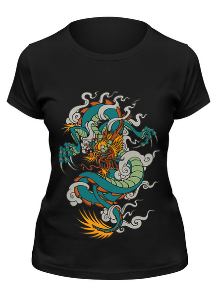 Заказать женскую футболку в Москве. Футболка классическая Дракон / Dragon от galaxy secret - готовые дизайны и нанесение принтов.