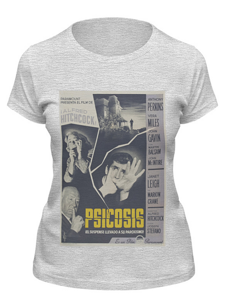 Заказать женскую футболку в Москве. Футболка классическая Psycho  от KinoArt - готовые дизайны и нанесение принтов.