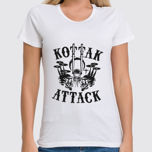 Заказать женскую футболку в Москве. Футболка классическая Kottak (ударник группы Scorpions) от Leichenwagen - готовые дизайны и нанесение принтов.