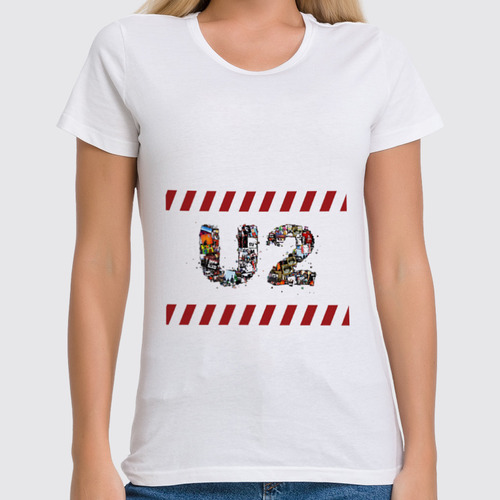 Заказать женскую футболку в Москве. Футболка классическая рок-группа U2 от Fedor - готовые дизайны и нанесение принтов.