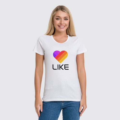 Заказать женскую футболку в Москве. Футболка классическая Like  от DESIGNER   - готовые дизайны и нанесение принтов.