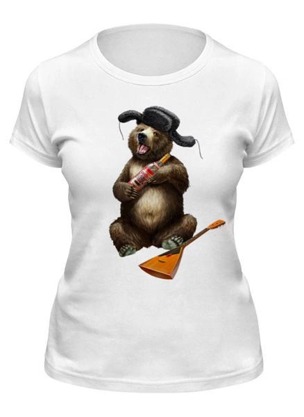 Заказать женскую футболку в Москве. Футболка классическая Медведь  от Print design  - готовые дизайны и нанесение принтов.