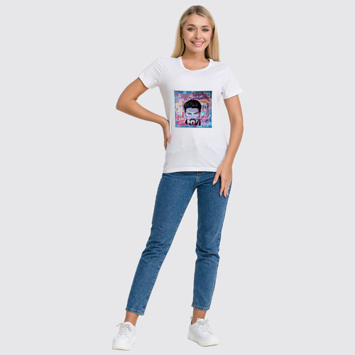 Заказать женскую футболку в Москве. Футболка классическая George Michael от Fedor - готовые дизайны и нанесение принтов.