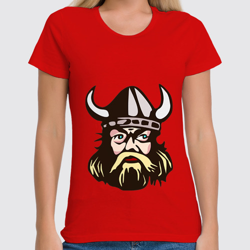 Заказать женскую футболку в Москве. Футболка классическая Веселый викинг от shop-viking - готовые дизайны и нанесение принтов.