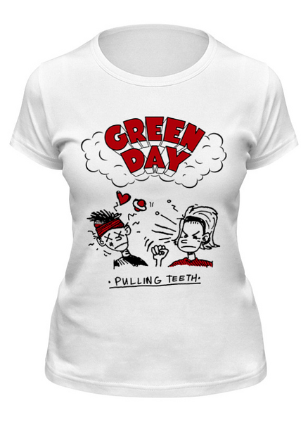 Заказать женскую футболку в Москве. Футболка классическая Green Day от geekbox - готовые дизайны и нанесение принтов.