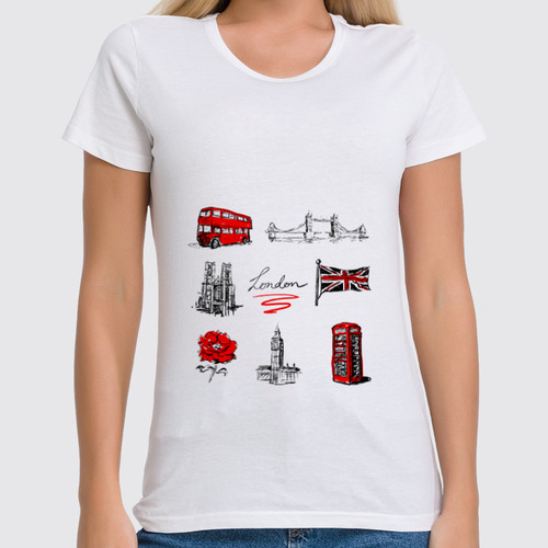 Заказать женскую футболку в Москве. Футболка классическая London от 2578862@bk.ru - готовые дизайны и нанесение принтов.