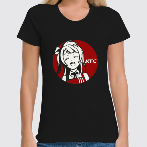 Заказать женскую футболку в Москве. Футболка классическая KFC + аниме! от Fix Print - готовые дизайны и нанесение принтов.