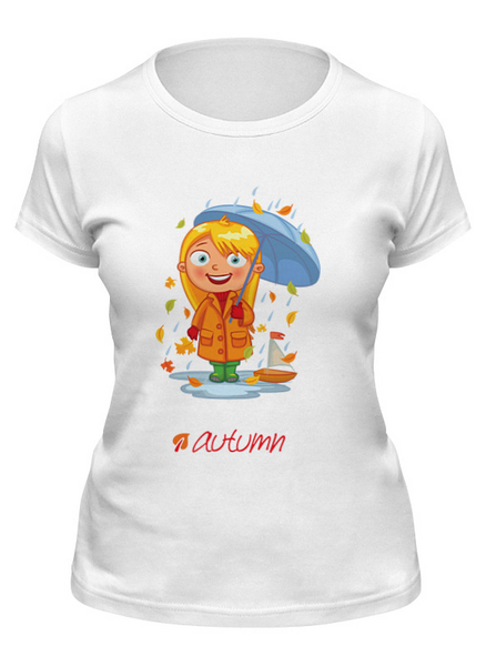 Заказать женскую футболку в Москве. Футболка классическая Autumn от ZVER  - готовые дизайны и нанесение принтов.