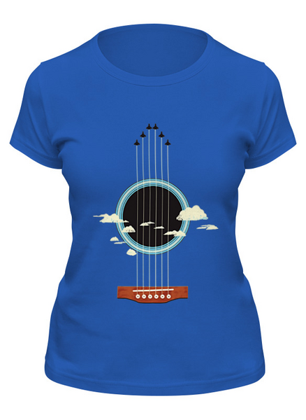 Заказать женскую футболку в Москве. Футболка классическая Sky-Guitar от balden - готовые дизайны и нанесение принтов.