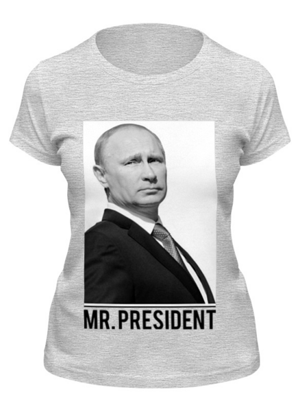 Заказать женскую футболку в Москве. Футболка классическая Путин от dizer - готовые дизайны и нанесение принтов.