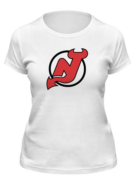 Заказать женскую футболку в Москве. Футболка классическая NJ Devils от BURNSHIRTS - готовые дизайны и нанесение принтов.