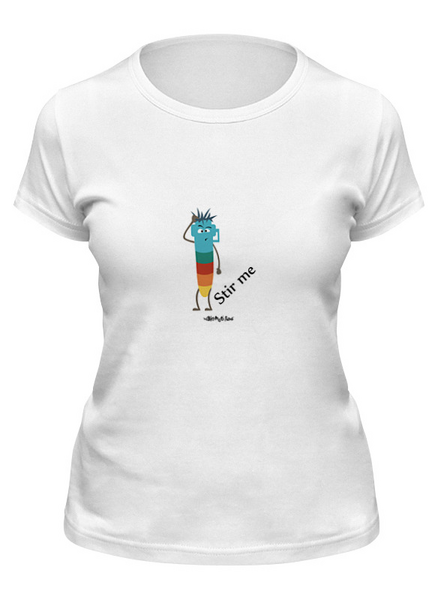 Заказать женскую футболку в Москве. Футболка классическая Stir me от Biohab.ru - готовые дизайны и нанесение принтов.