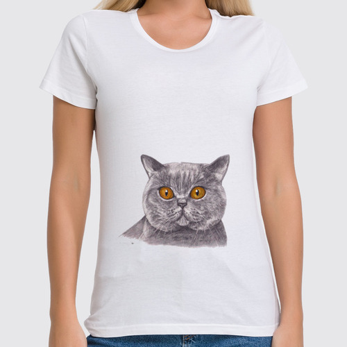 Заказать женскую футболку в Москве. Футболка классическая cats от Дюкова - готовые дизайны и нанесение принтов.