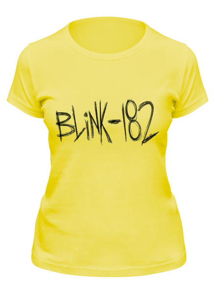 Заказать женскую футболку в Москве. Футболка классическая blink-182 yellow logo от slider - готовые дизайны и нанесение принтов.
