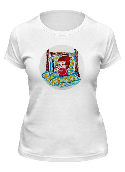 Заказать женскую футболку в Москве. Футболка классическая Дочка спит от mrs-snit@yandex.ru - готовые дизайны и нанесение принтов.