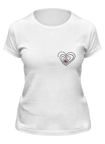 Заказать женскую футболку в Москве. Футболка классическая Love in the Heart от blinovam220@gmail.com - готовые дизайны и нанесение принтов.