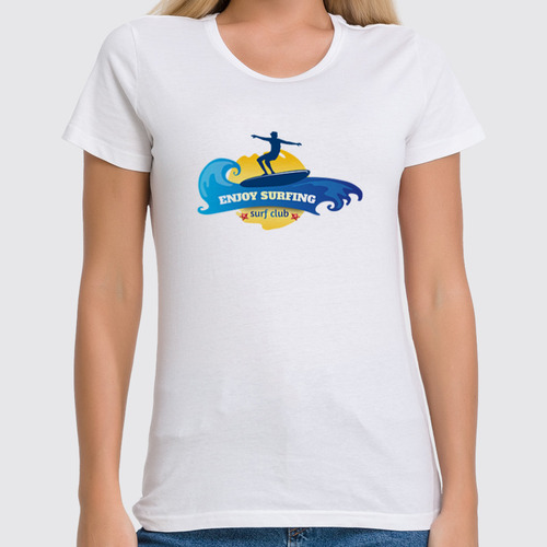 Заказать женскую футболку в Москве. Футболка классическая SURF  от balden - готовые дизайны и нанесение принтов.