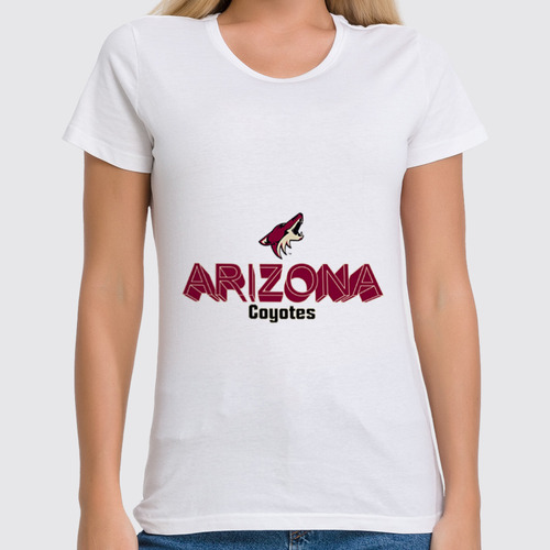 Заказать женскую футболку в Москве. Футболка классическая Arizona Coyotes от kspsshop - готовые дизайны и нанесение принтов.