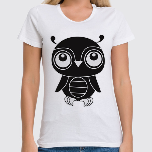 Заказать женскую футболку в Москве. Футболка классическая Сова (Owl) от trugift - готовые дизайны и нанесение принтов.