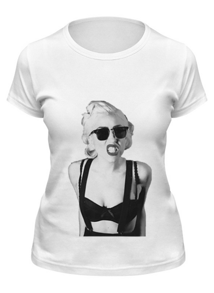 Заказать женскую футболку в Москве. Футболка классическая Lady Gaga от tatianany - готовые дизайны и нанесение принтов.
