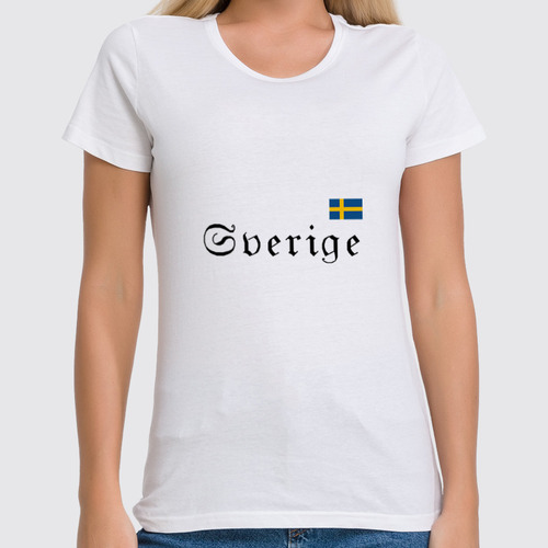 Заказать женскую футболку в Москве. Футболка классическая Sverige gothic от sergey48 - готовые дизайны и нанесение принтов.