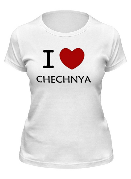 Заказать женскую футболку в Москве. Футболка классическая Футболка " I love Chechnya" от Re  Tyan - готовые дизайны и нанесение принтов.