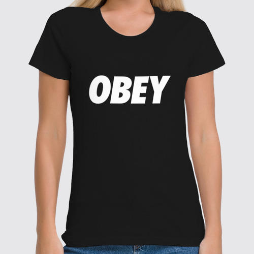 Заказать женскую футболку в Москве. Футболка классическая OBEY  от DESIGNER   - готовые дизайны и нанесение принтов.