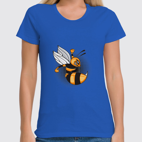 Заказать женскую футболку в Москве. Футболка классическая Злая пчела от ПРИНТЫ ПЕЧАТЬ  - готовые дизайны и нанесение принтов.