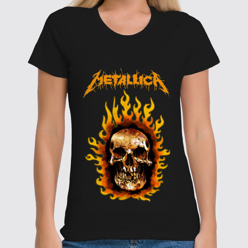 Заказать женскую футболку в Москве. Футболка классическая Metallica от Leichenwagen - готовые дизайны и нанесение принтов.