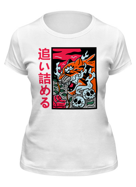 Заказать женскую футболку в Москве. Футболка классическая Японский тигр от printik - готовые дизайны и нанесение принтов.