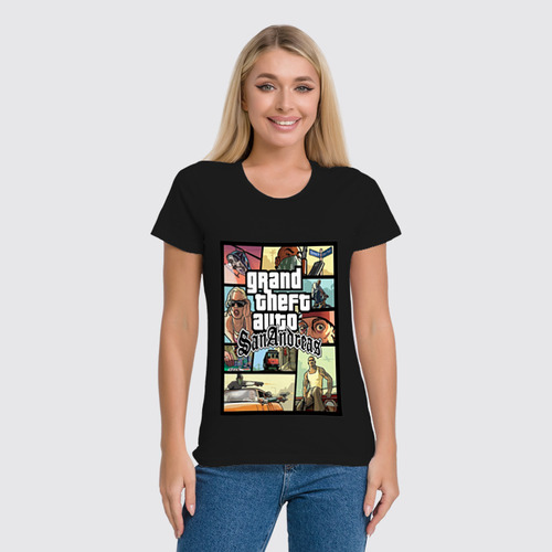Заказать женскую футболку в Москве. Футболка классическая Grand Theft Auto San Andreas от Nalivaev - готовые дизайны и нанесение принтов.
