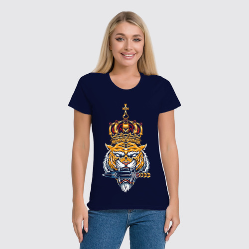 Заказать женскую футболку в Москве. Футболка классическая ❖ Tiger Royal Crown ❖ от balden - готовые дизайны и нанесение принтов.