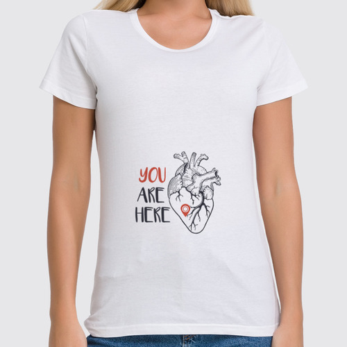 Заказать женскую футболку в Москве. Футболка классическая Heart от ideboshir - готовые дизайны и нанесение принтов.
