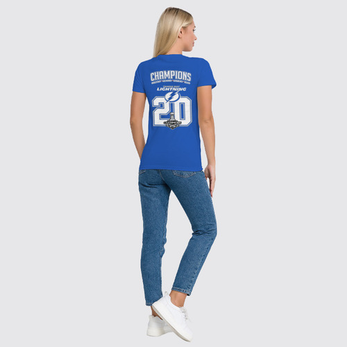 Заказать женскую футболку в Москве. Футболка классическая Tampa Bay Lightning Stanley Cup Champions 2020 от KutvinoV.com  - готовые дизайны и нанесение принтов.