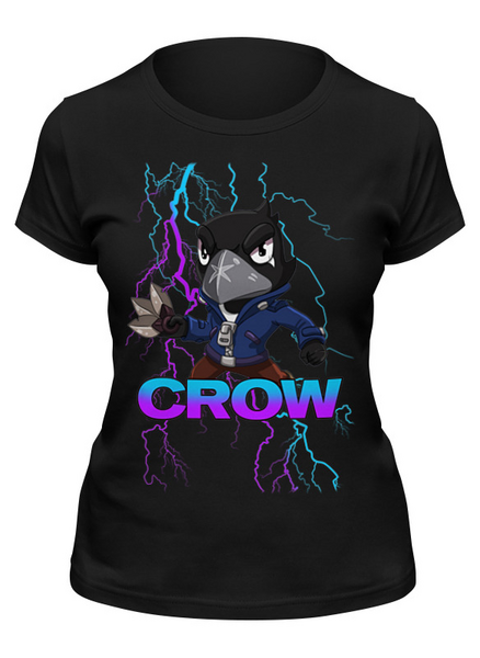 Заказать женскую футболку в Москве. Футболка классическая Brawl Stars Crow от weeert - готовые дизайны и нанесение принтов.
