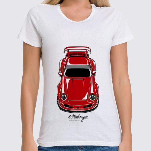Заказать женскую футболку в Москве. Футболка классическая RWB Porsche от Oleg Markaryan - готовые дизайны и нанесение принтов.