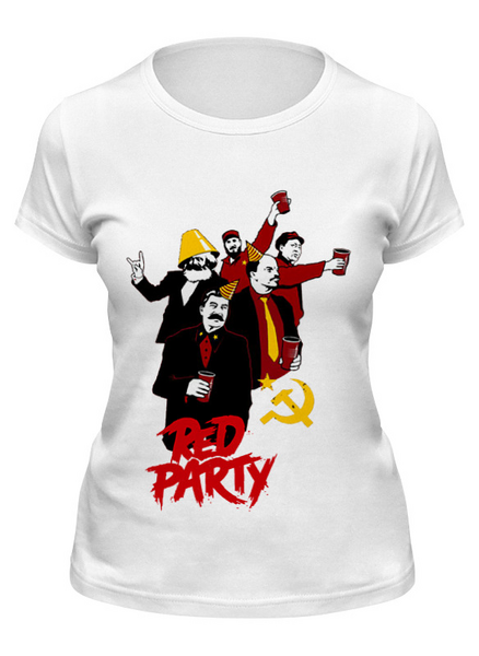 Заказать женскую футболку в Москве. Футболка классическая Red Party от Leichenwagen - готовые дизайны и нанесение принтов.