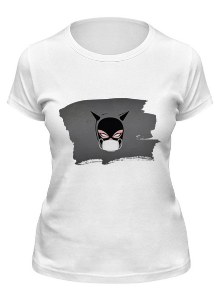 Заказать женскую футболку в Москве. Футболка классическая Женщина-кошка (Коллекция: Герои носят маски) от GeekFox  - готовые дизайны и нанесение принтов.