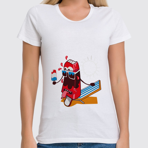 Заказать женскую футболку в Москве. Футболка классическая  Ice cream от ANDREI M - готовые дизайны и нанесение принтов.