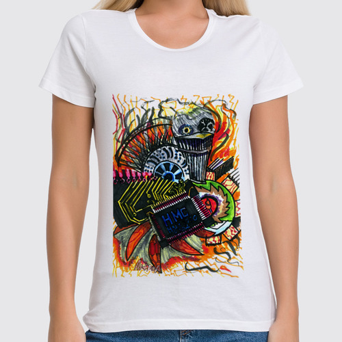 Заказать женскую футболку в Москве. Футболка классическая c_o_o_l t-shirt от olgarussia - готовые дизайны и нанесение принтов.
