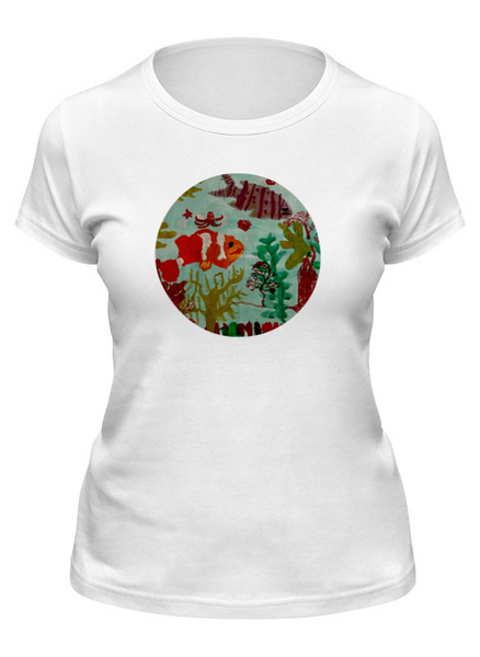 Заказать женскую футболку в Москве. Футболка классическая Рыбки от mrs-snit@yandex.ru - готовые дизайны и нанесение принтов.