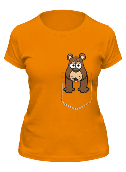 Заказать женскую футболку в Москве. Футболка классическая Медвежонок от Zamula - готовые дизайны и нанесение принтов.