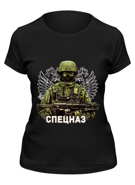 Заказать женскую футболку в Москве. Футболка классическая Спецназ               от Savara - готовые дизайны и нанесение принтов.